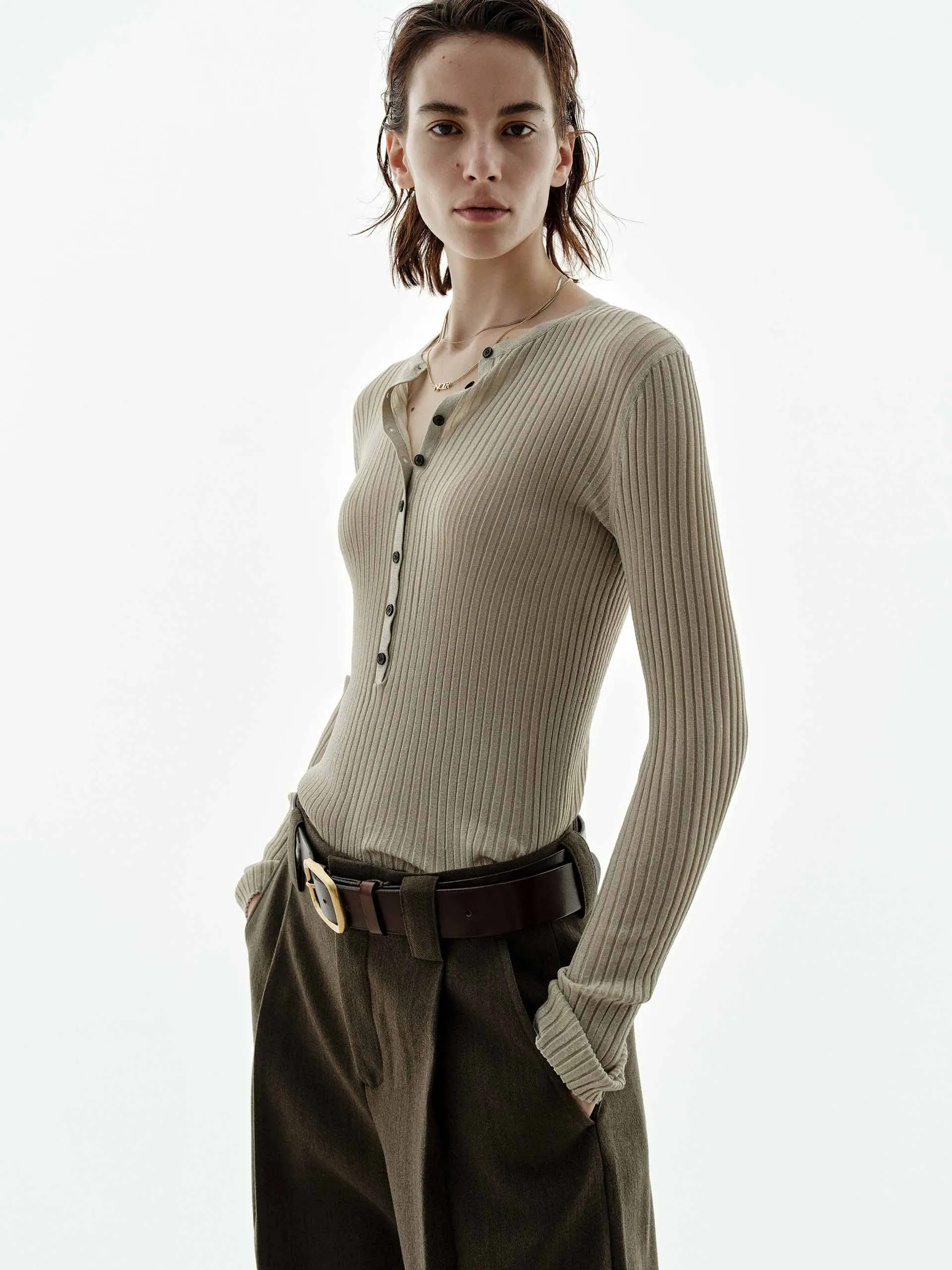 Half Button Lurex Sweater sold by Mo&Co product image thumbnail 3