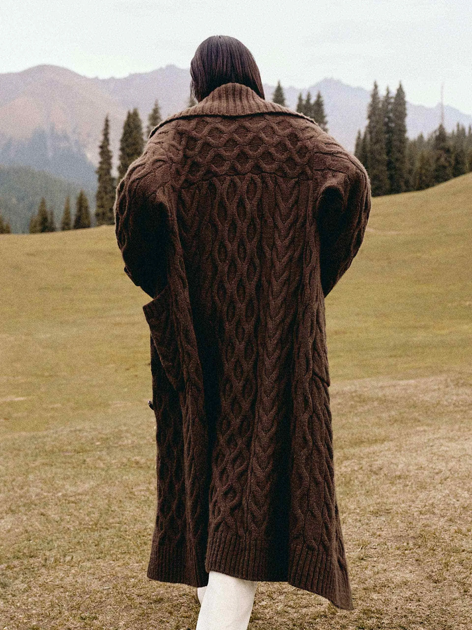 Long Cable Knit Cardigan sold by Mo&Co product image thumbnail 2