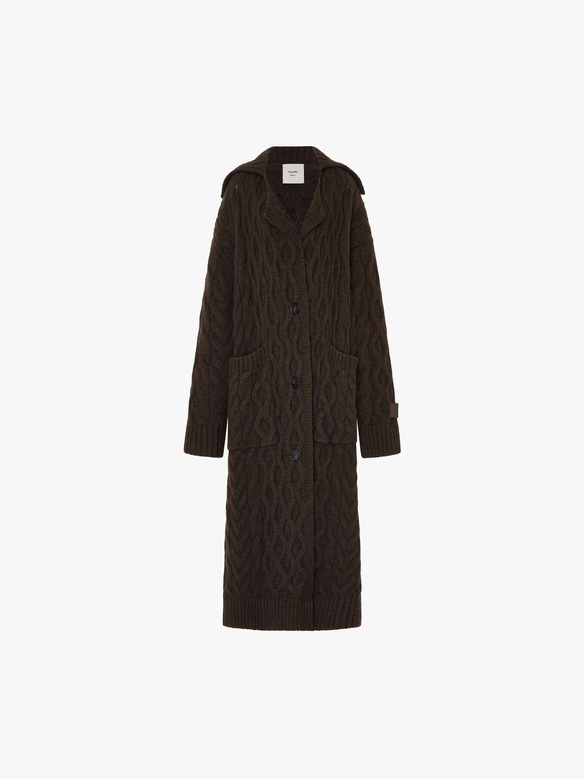 Long Cable Knit Cardigan sold by Mo&Co product image thumbnail 5