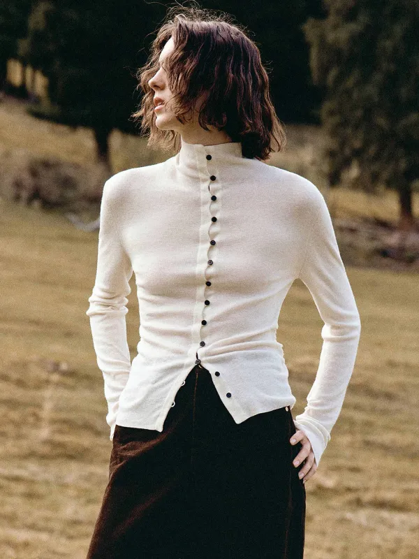 Pleated Waist Wool Sweater sold by Mo&Co