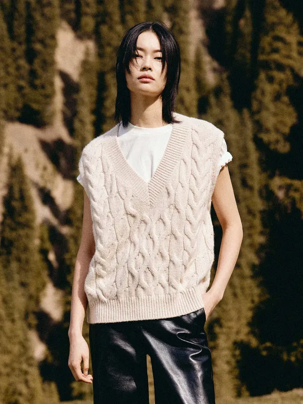 Sleeveless Cable Knitted Top sold by Mo&Co