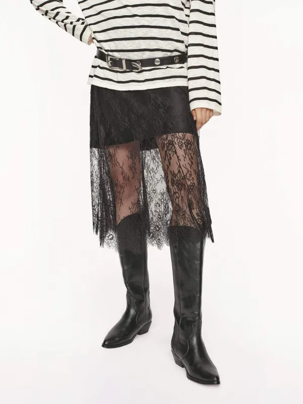 Tulle Detail Layered Skirt sold by Mo&Co