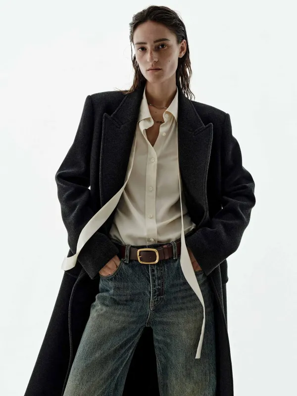 Wool Cashmere Long Overcoat sold by Mo&Co