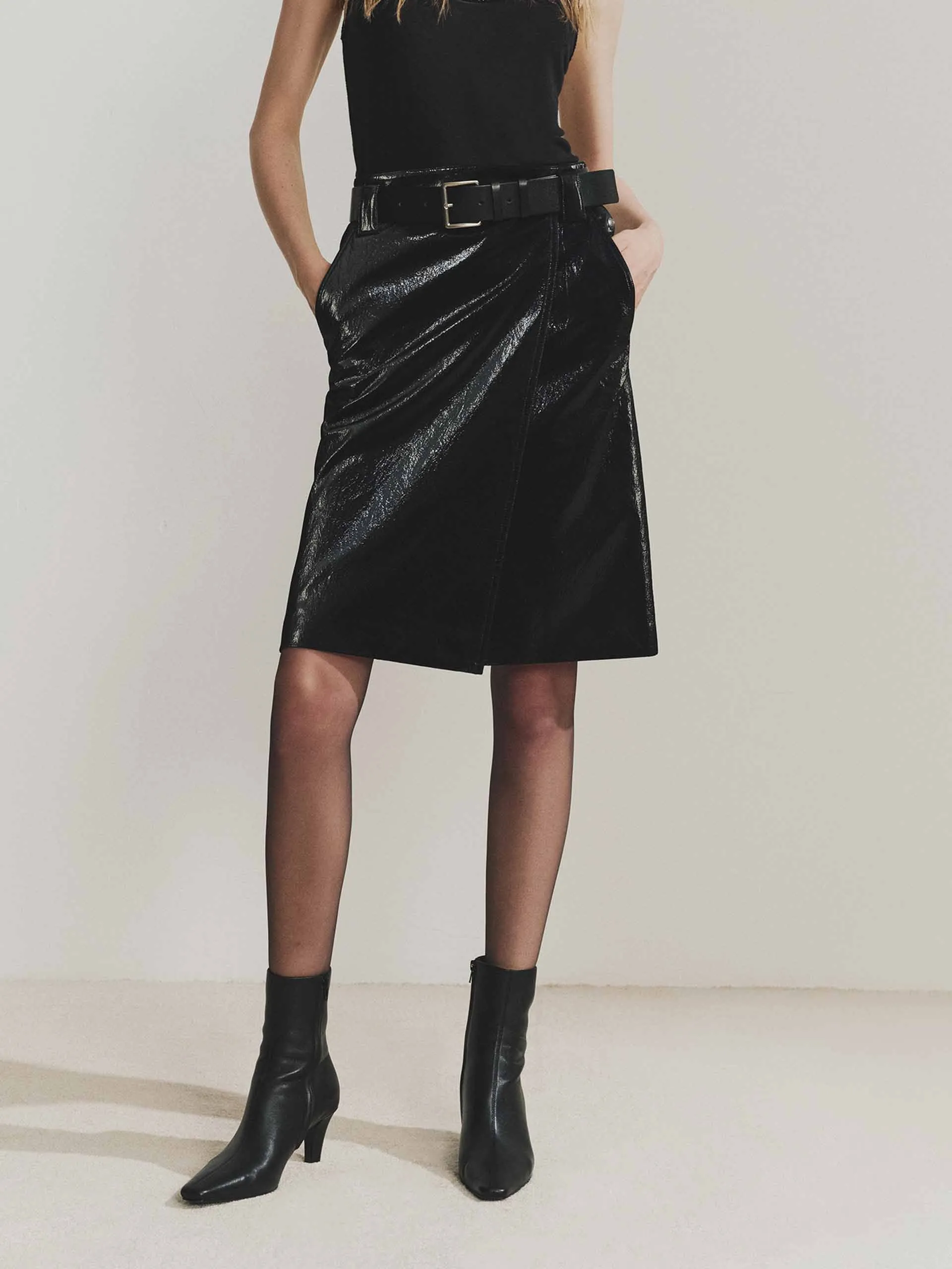 Include Belt Leather Skirt sold by Mo&Co product image thumbnail 3
