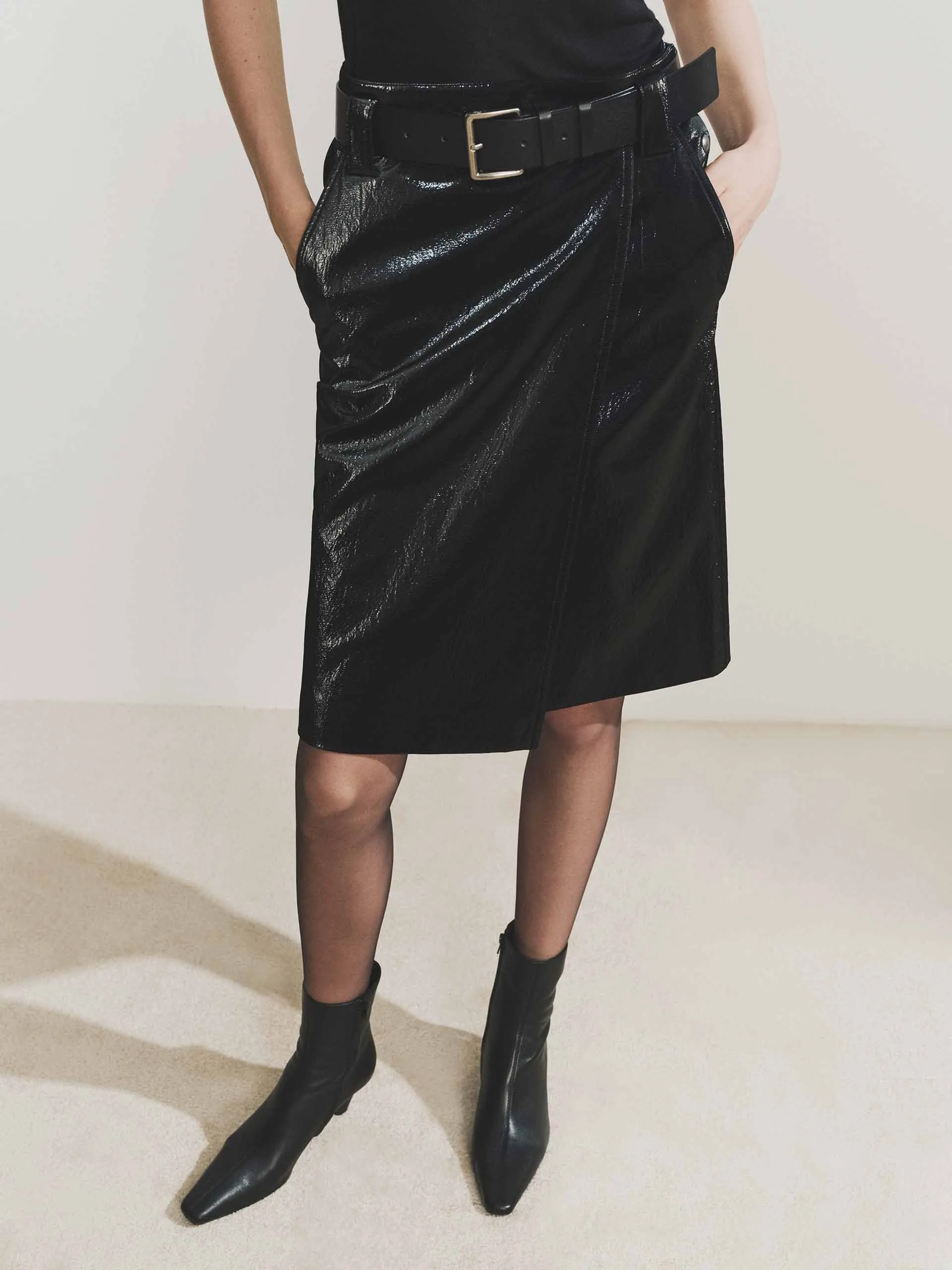 Include Belt Leather Skirt sold by Mo&Co