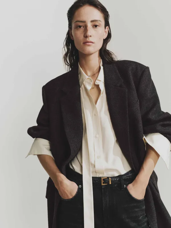 Peak Lapel Pure Wool Blazer sold by Mo&Co