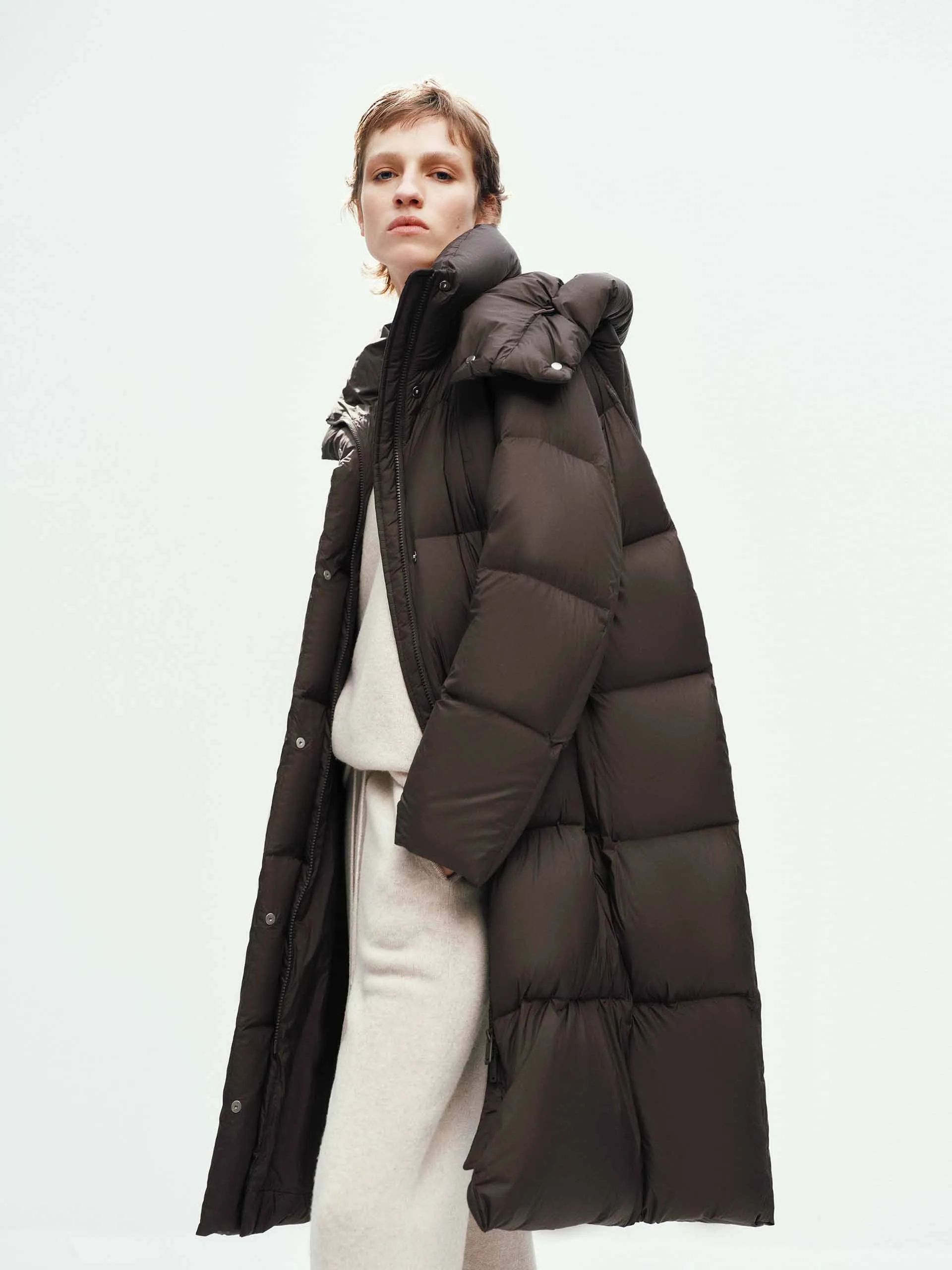 Hooded Long Down Jacket sold by Mo&Co product image thumbnail 3