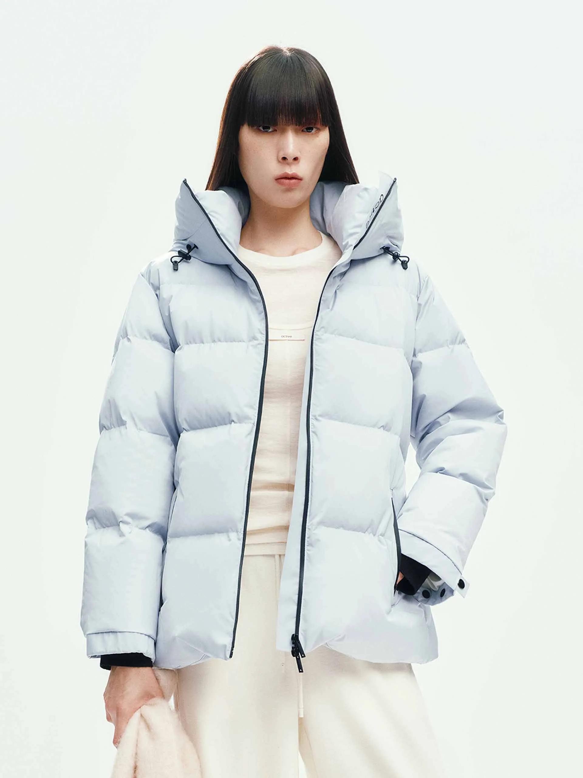 Hooded Down Jacket With Buckle sold by Mo&Co