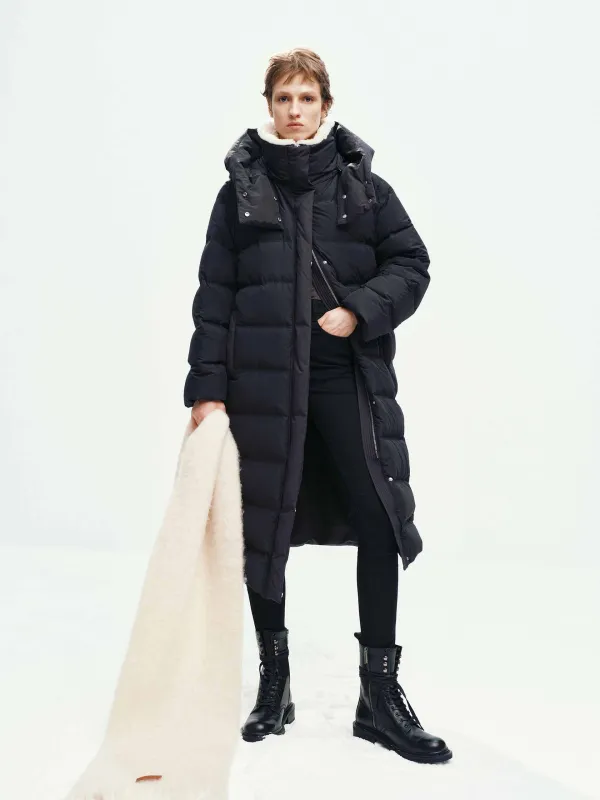 Detachable Fur Collar Long Down Jacket sold by Mo&Co