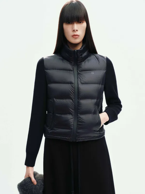 Paneled Wool Sleeves Down Jacket sold by Mo&Co