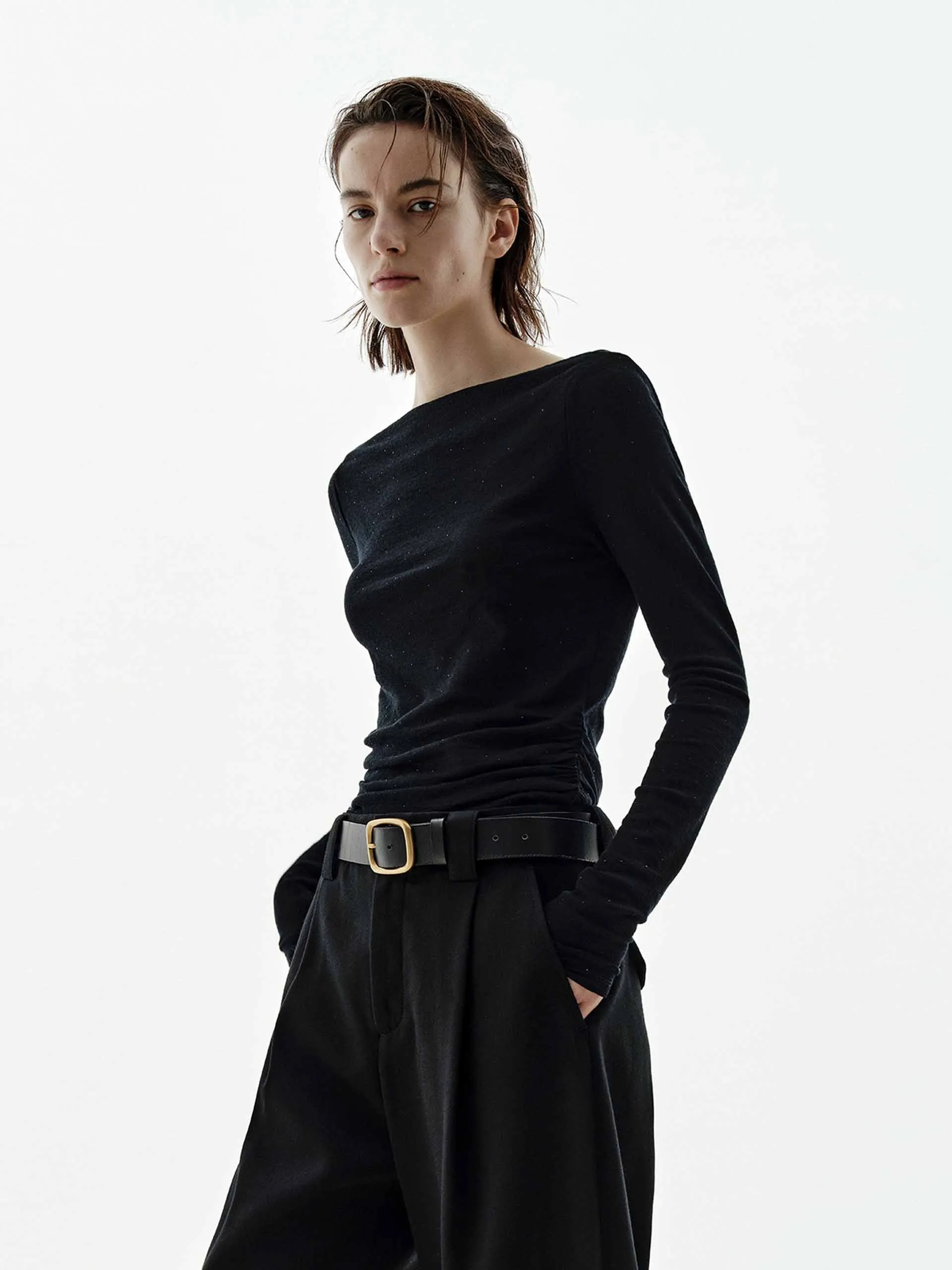 Off-shoulder Wool Blouse sold by Mo&Co product image thumbnail 3