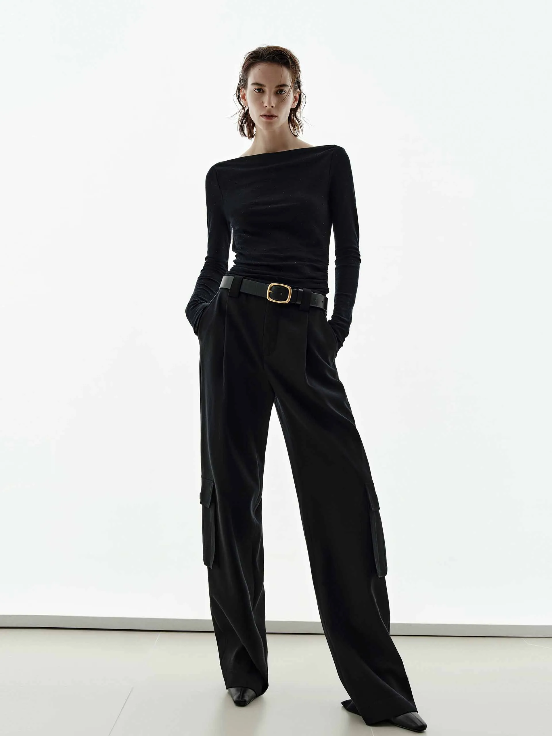 Off-shoulder Wool Blouse sold by Mo&Co product image thumbnail 2