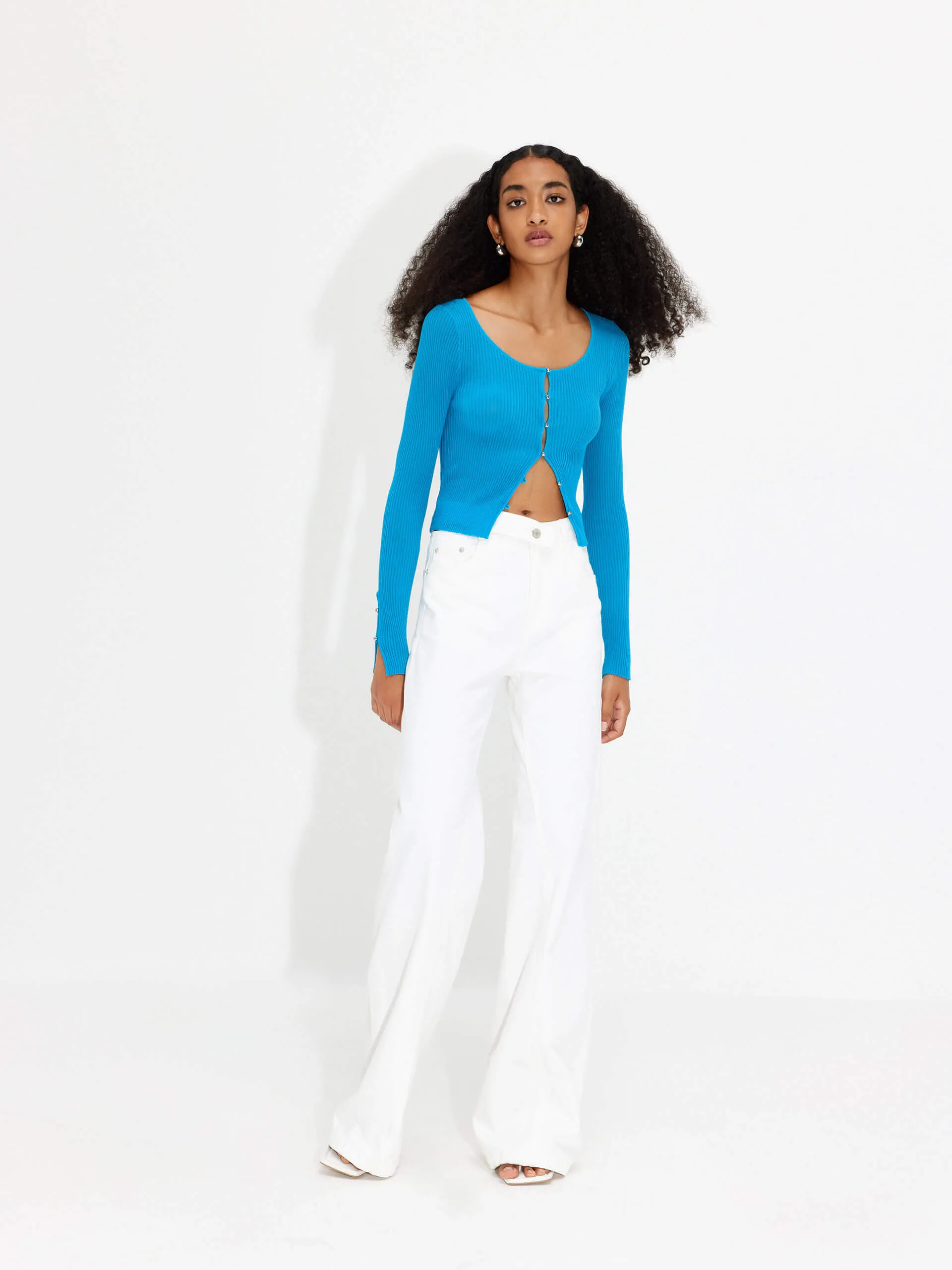 Beaded Button Knitted Cardigan sold by Mo&Co product image thumbnail 2