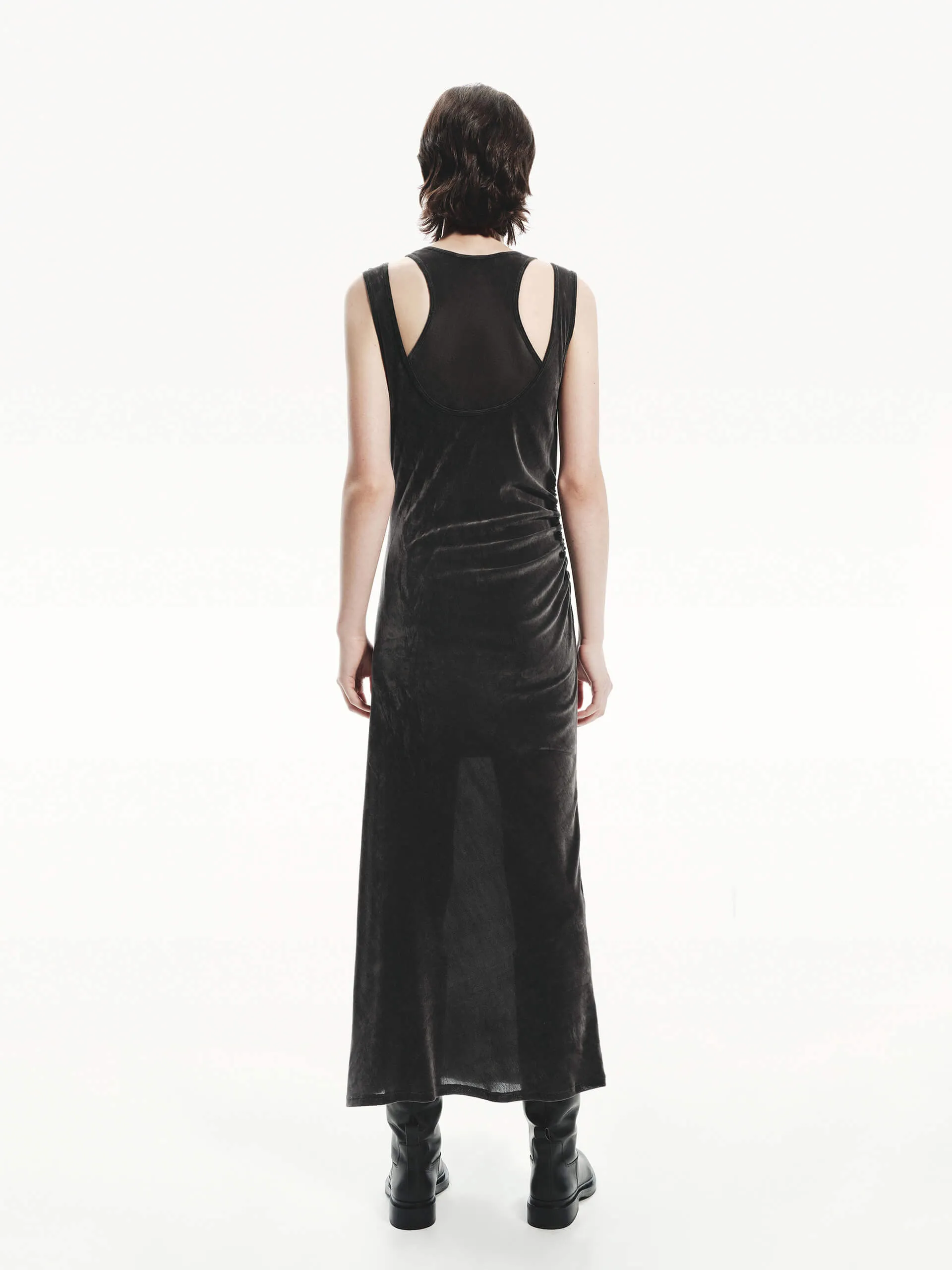 Velvet Textured Midi Dress sold by Mo&Co product image thumbnail 3