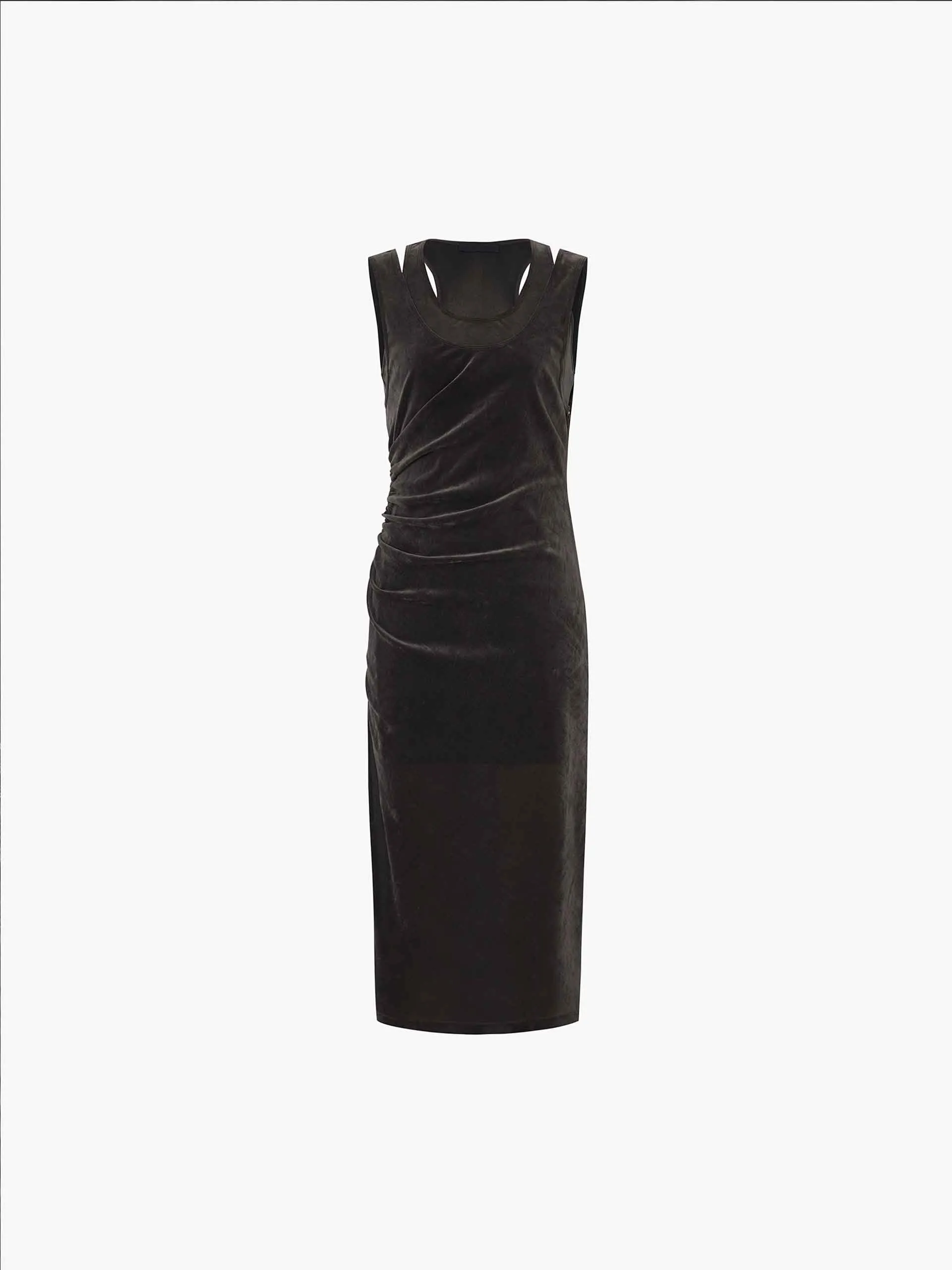 Velvet Textured Midi Dress sold by Mo&Co product image thumbnail 5