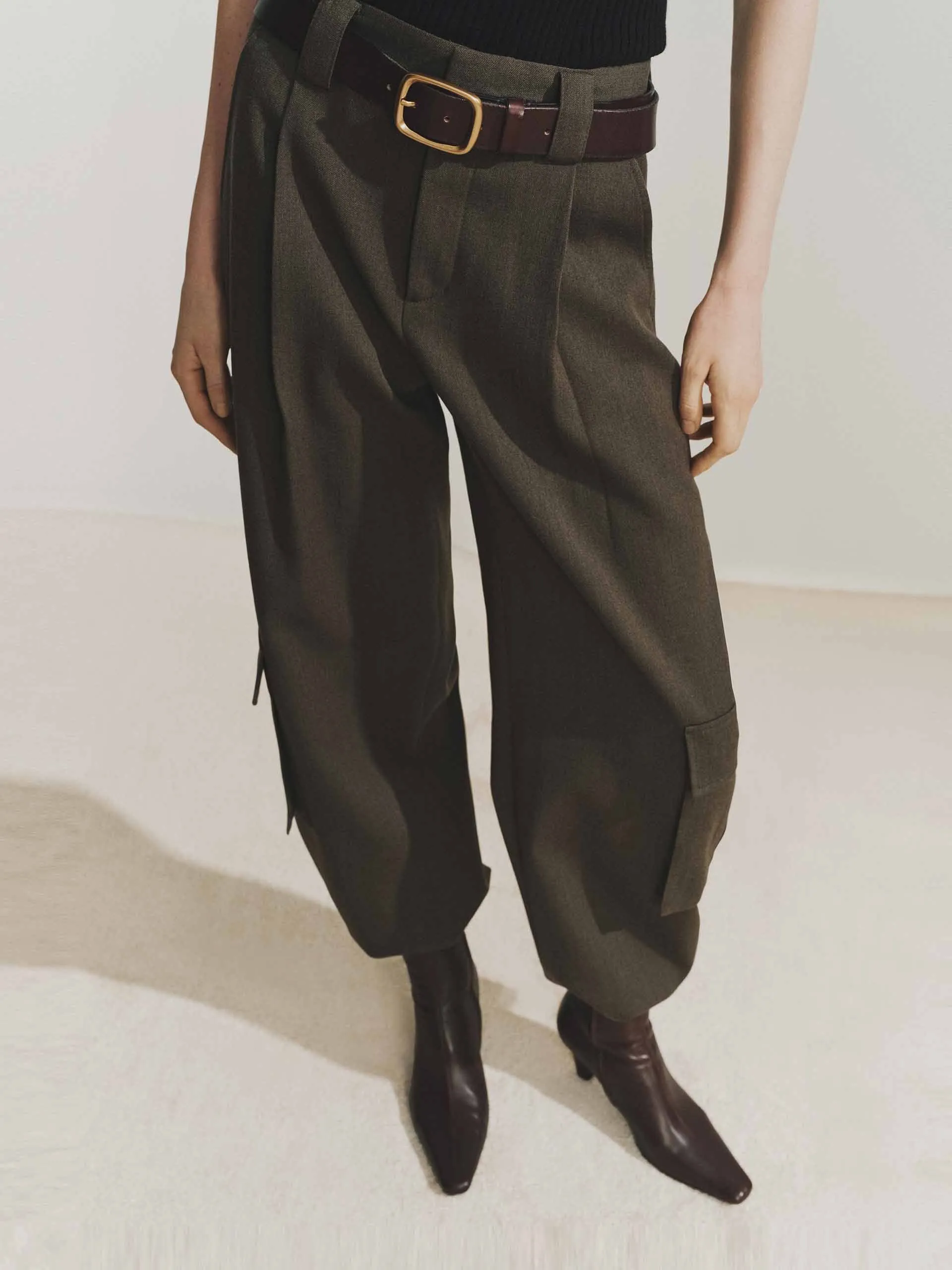 Cargo High Waist Trousers sold by Mo&Co