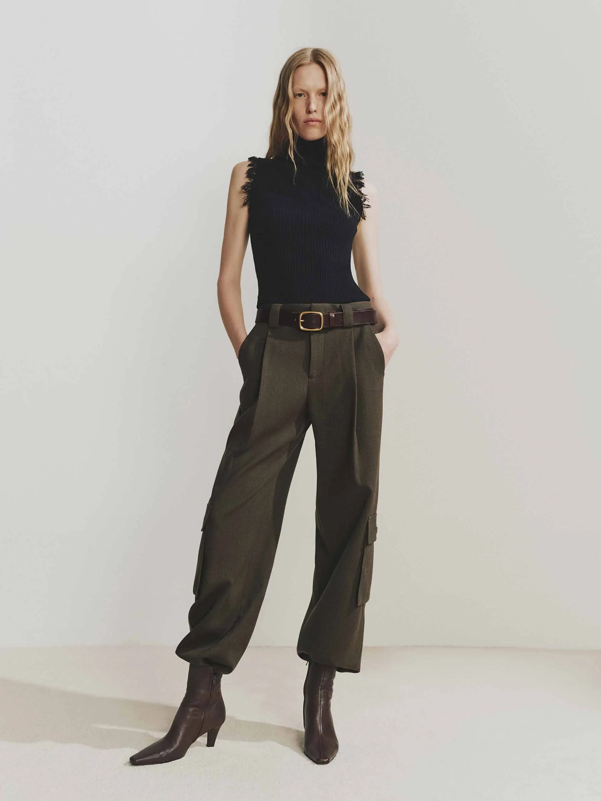 Cargo High Waist Trousers sold by Mo&Co product image thumbnail 2