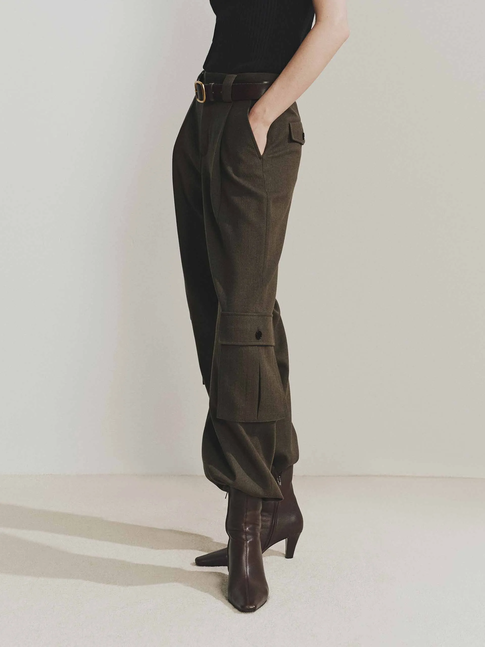 Cargo High Waist Trousers sold by Mo&Co product image thumbnail 3