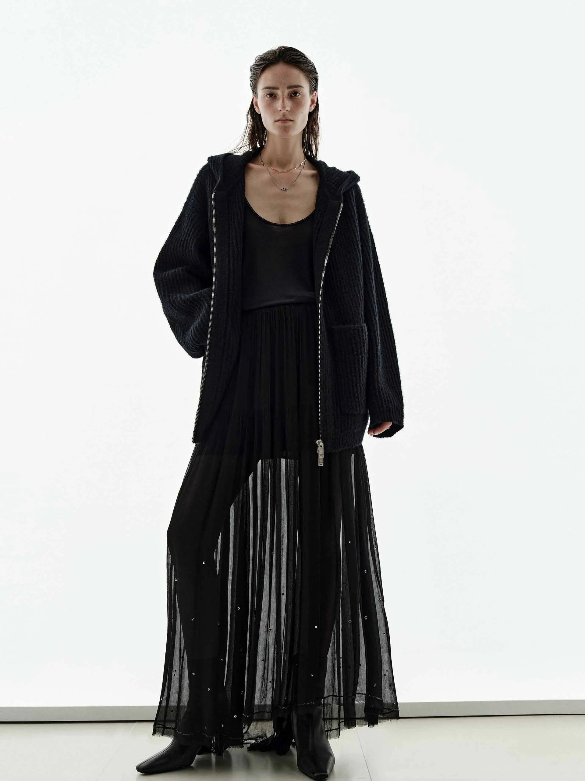 Hooded Zipper Cardigan sold by Mo&Co product image thumbnail 2