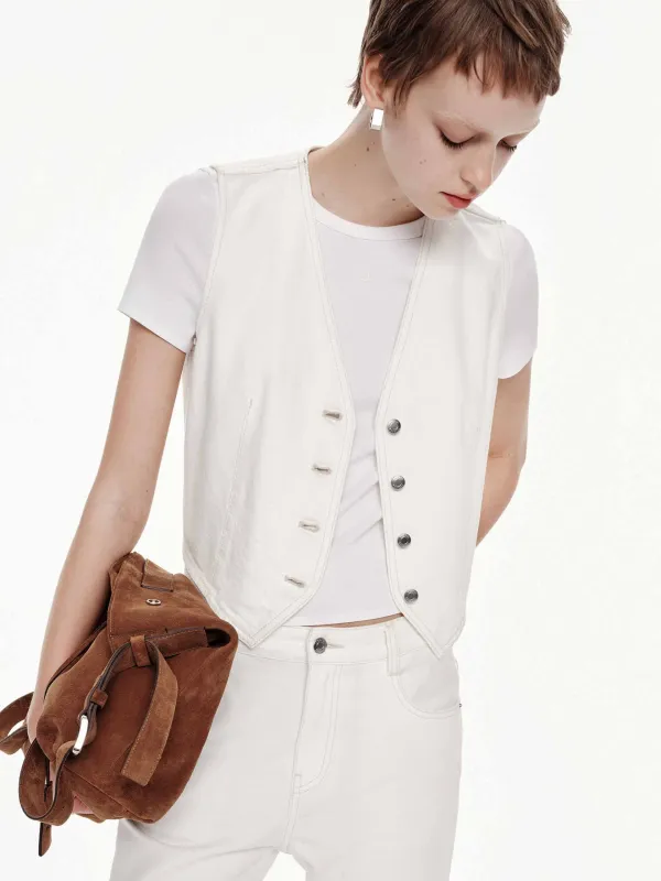 V-neck Button Waistcoat sold by Mo&Co