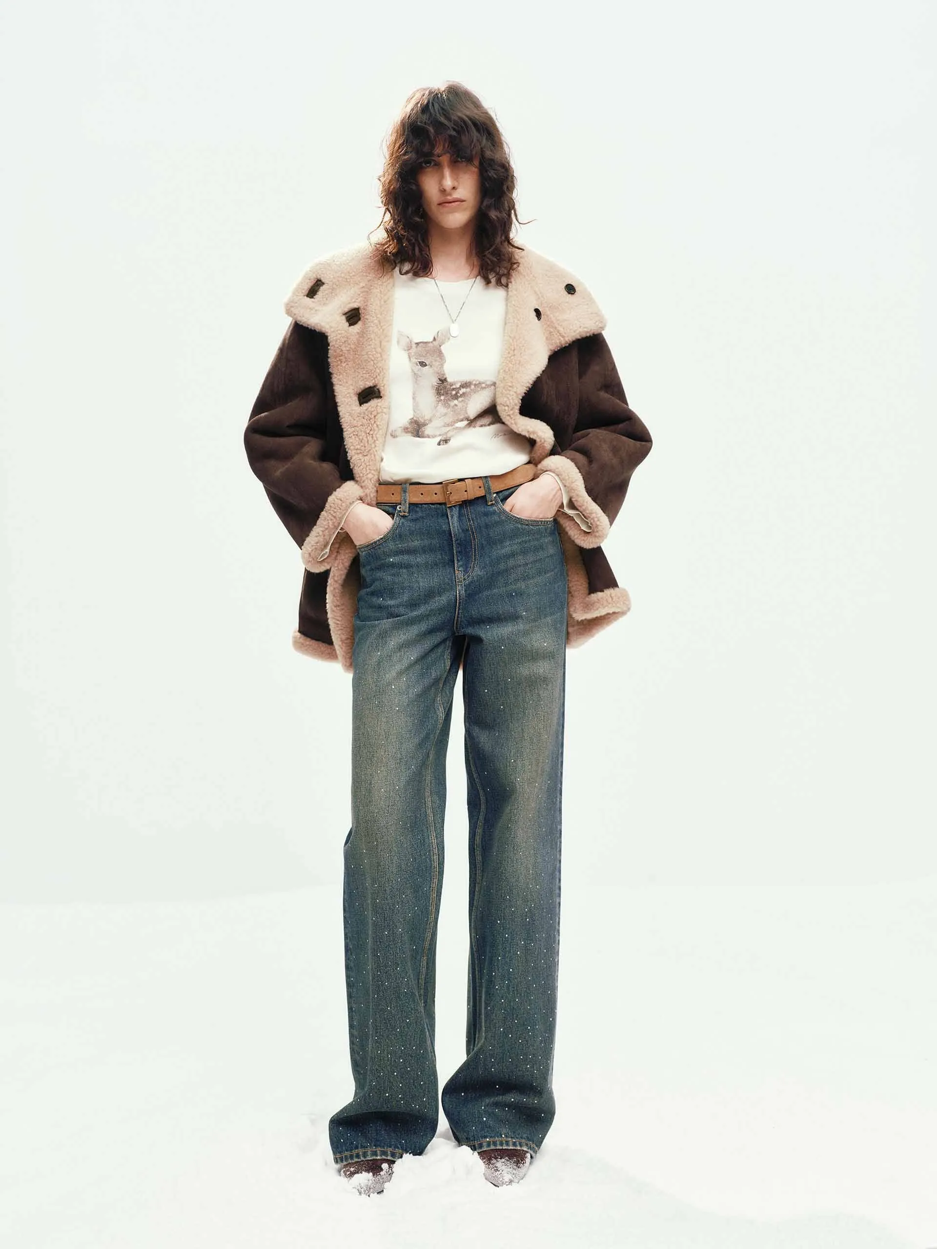 Faux Suede Fur Lining Coat sold by Mo&Co product image thumbnail 2