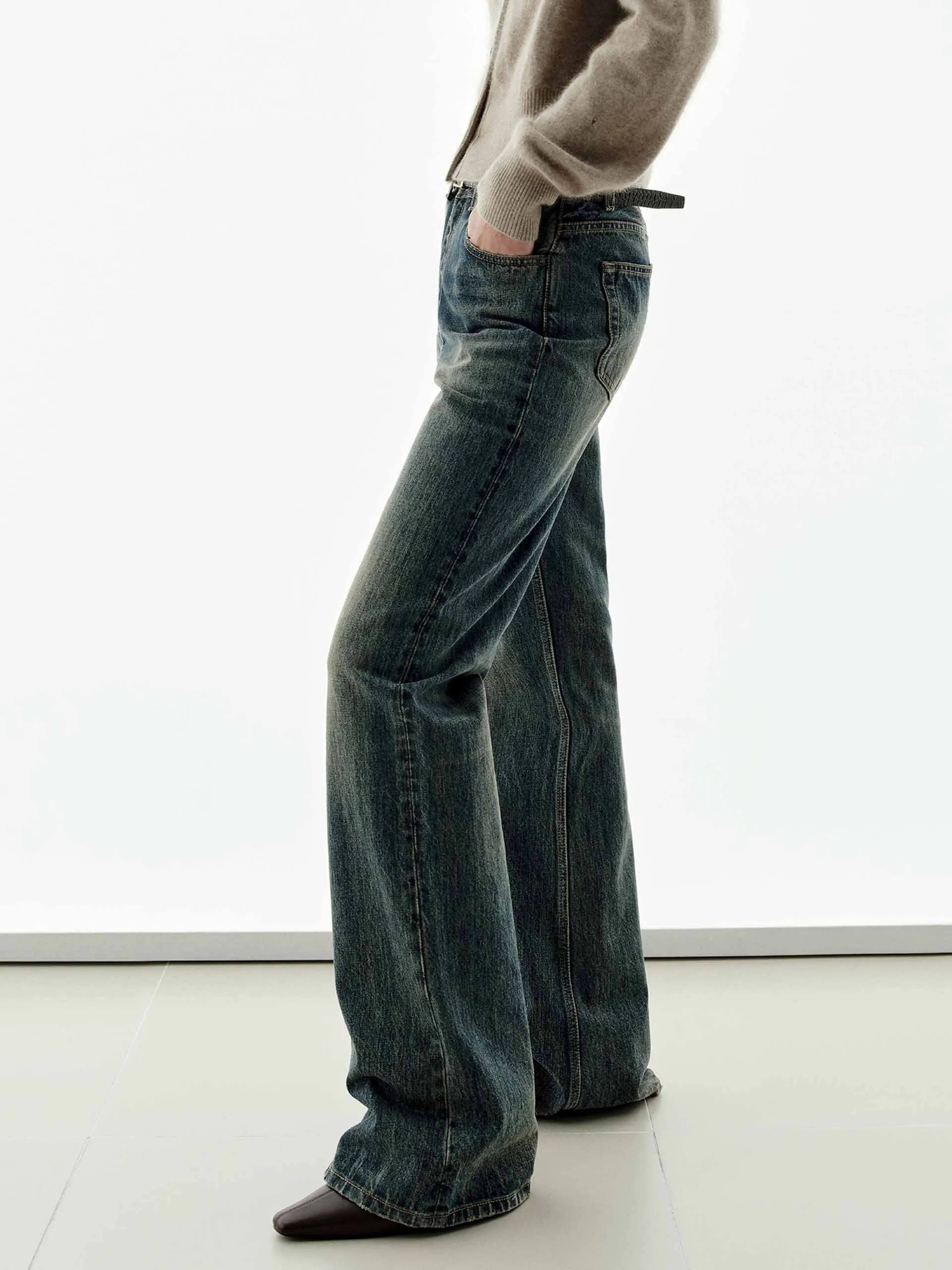 Cotton Wash Flared Jeans sold by Mo&Co product image thumbnail 3