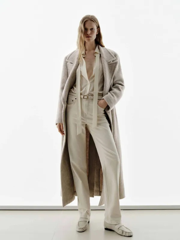 Brushed Lapel Overcoat sold by Mo&Co