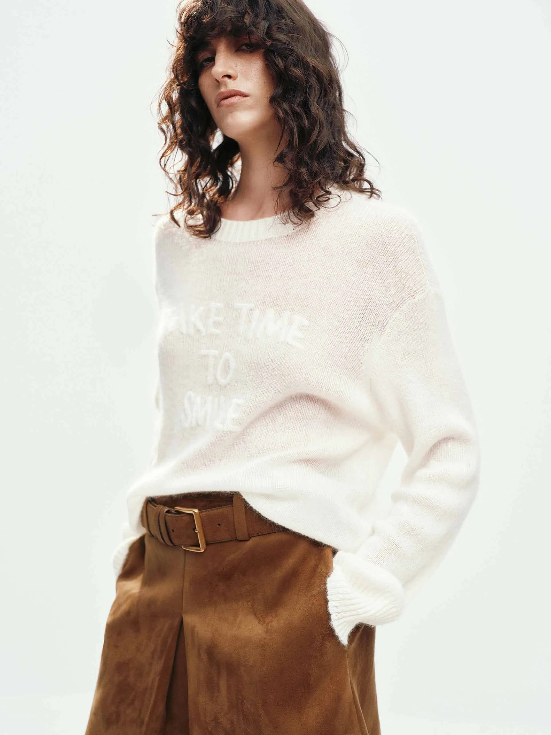 Front Letter Embroidery Sweater sold by Mo&Co