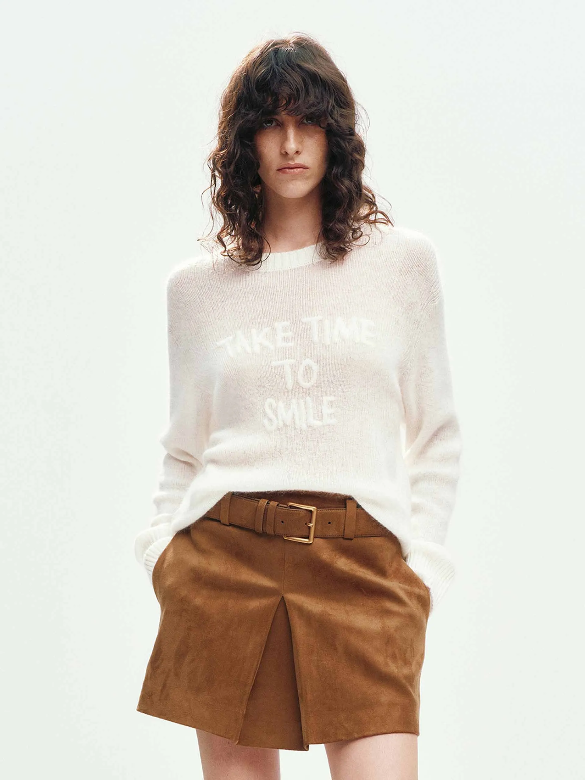 Front Letter Embroidery Sweater sold by Mo&Co product image thumbnail 3