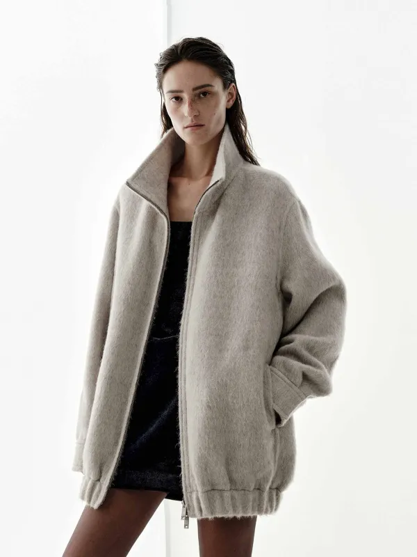 Brushed Two-way Zip Coat sold by Mo&Co