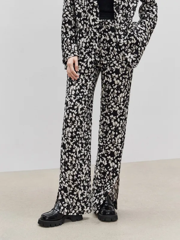 Textured Floral Print Pants sold by Mo&Co
