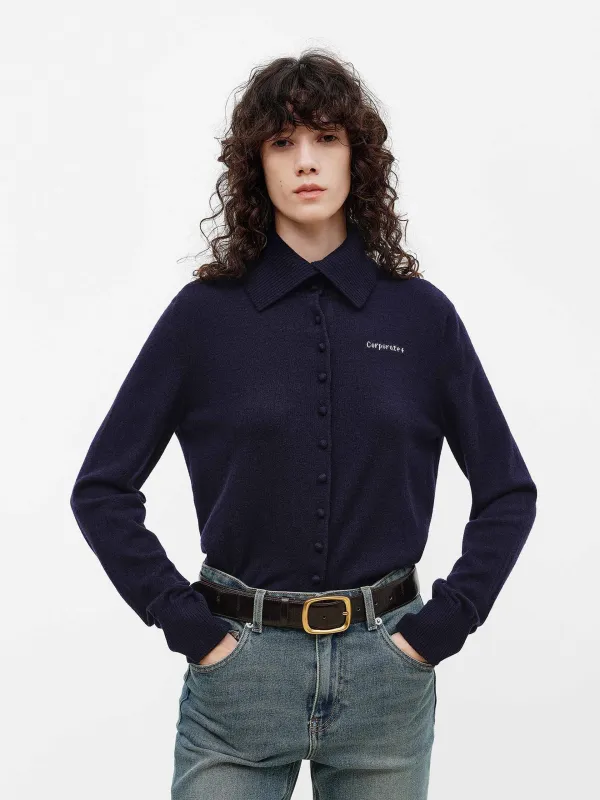 Wool Cashmere Button Cardigan sold by Mo&Co