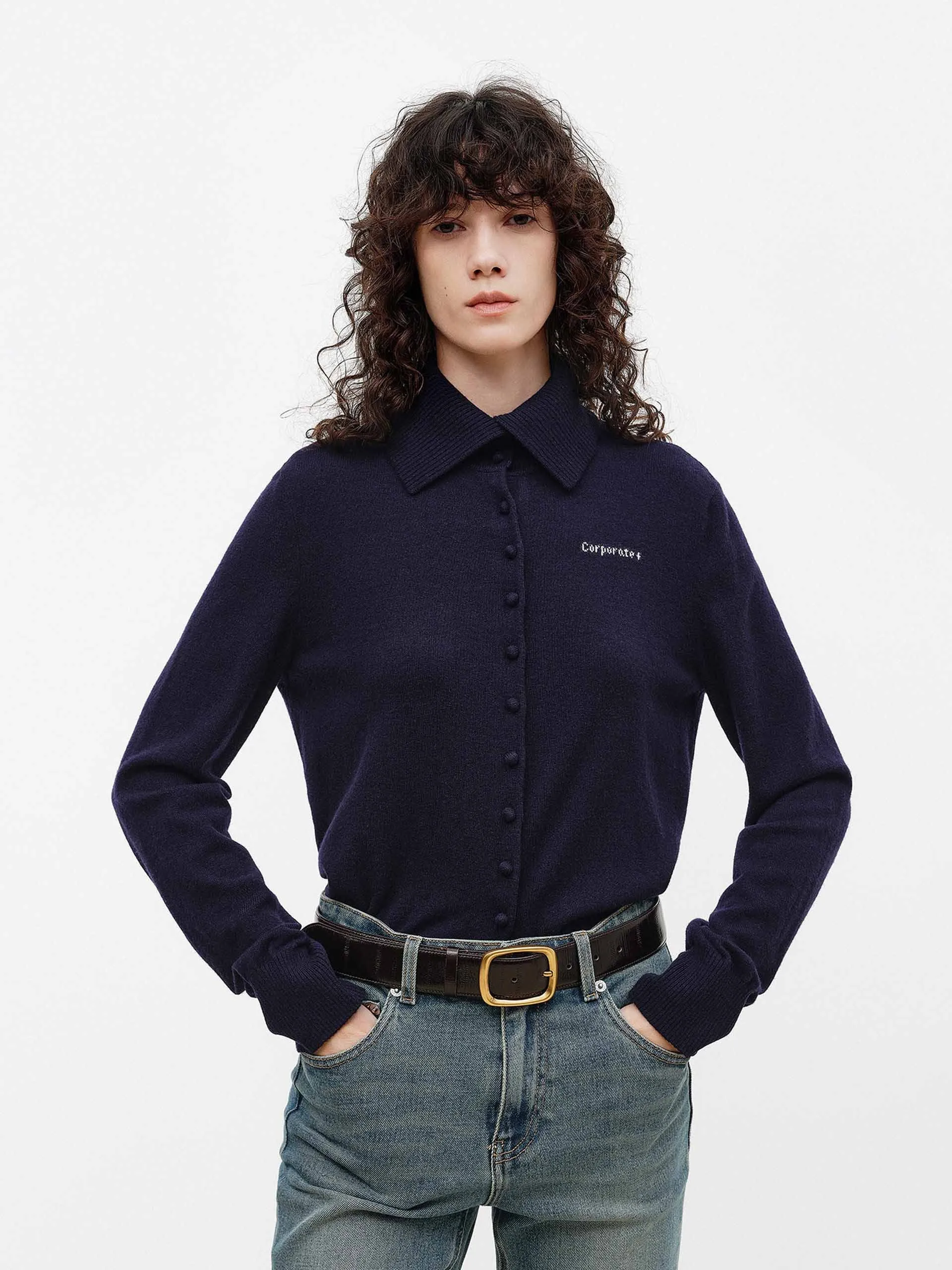 Wool Cashmere Button Cardigan sold by Mo&Co