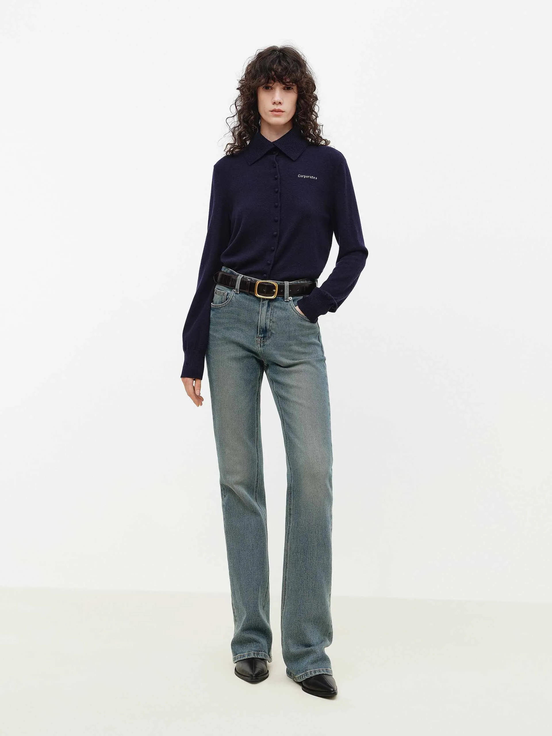 Wool Cashmere Button Cardigan sold by Mo&Co product image thumbnail 2