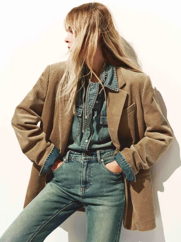 Relaxed Cotton Corduroy Blazer sold by Mo&Co