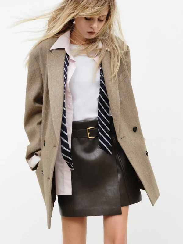 Wool Blend Loose Blazer made by Mo&Co
