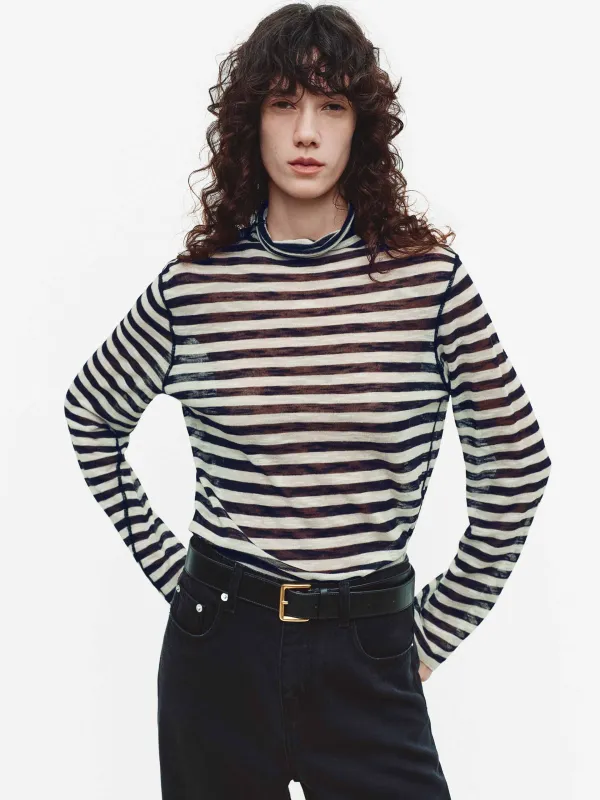 Lightweight Striped Knitted Top sold by Mo&Co