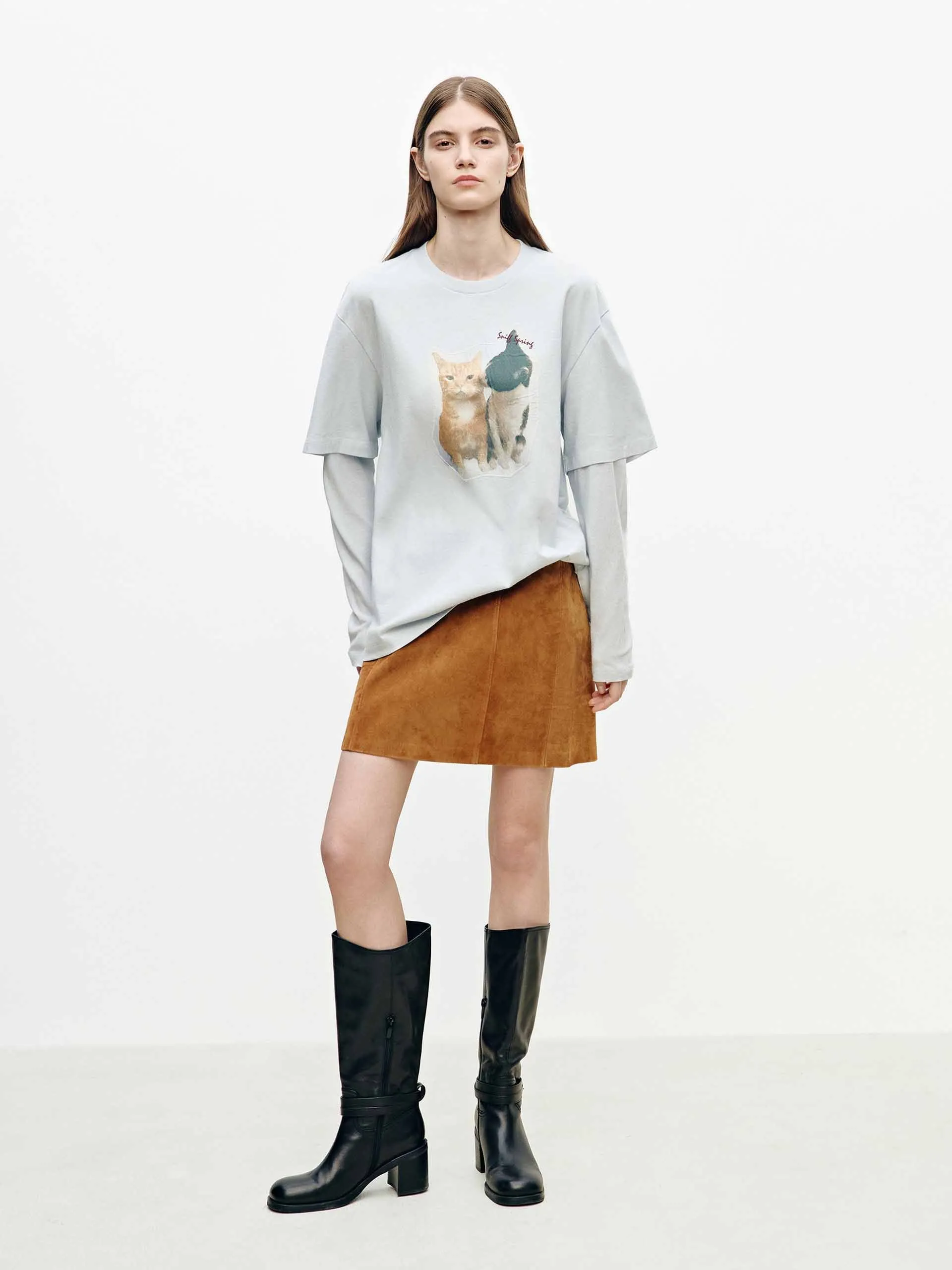 Paneled Sleeves Printed T-shirt sold by Mo&Co product image thumbnail 2