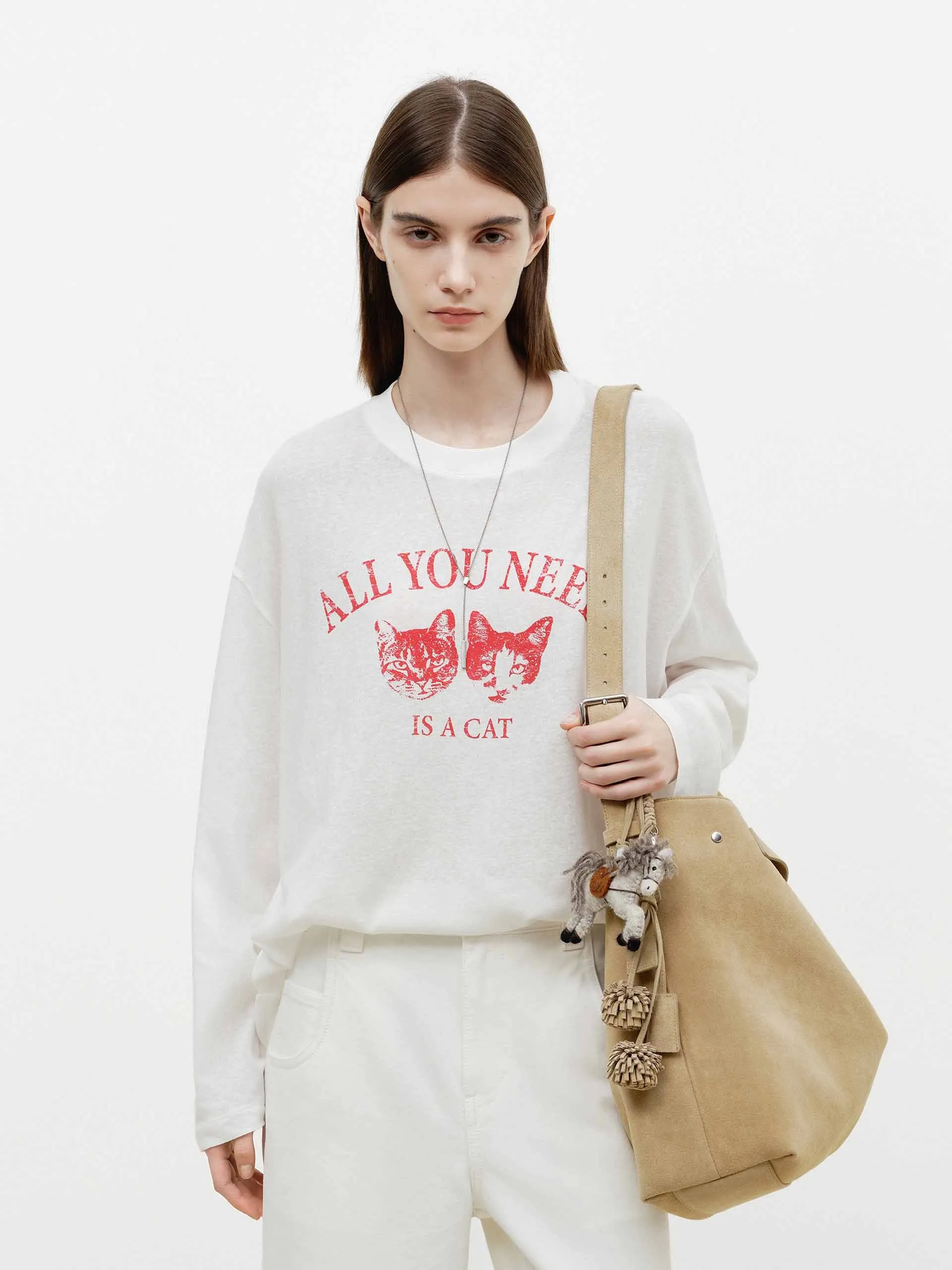 Contrast Distressed Print T-shirt sold by Mo&Co