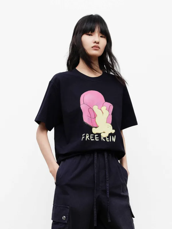 Contrast Print Cotton T-shirt sold by Mo&Co