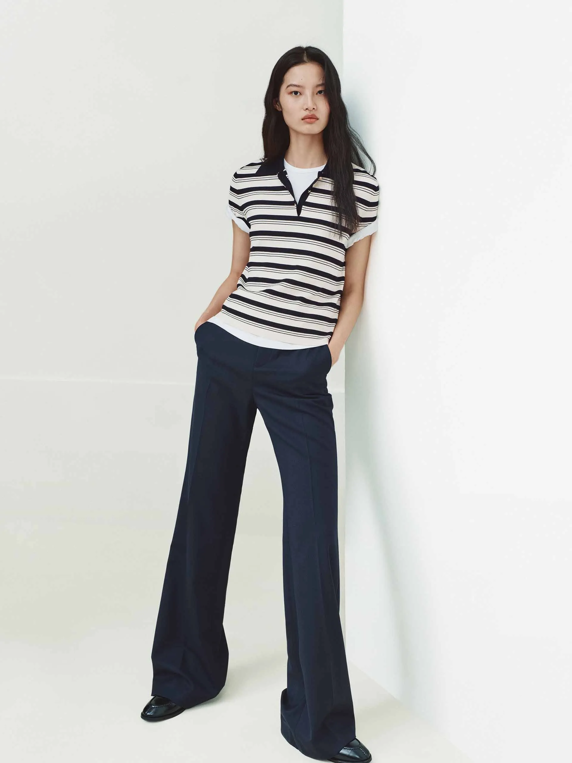 Contrast Stripe Polo Knit Top sold by Mo&Co product image thumbnail 2