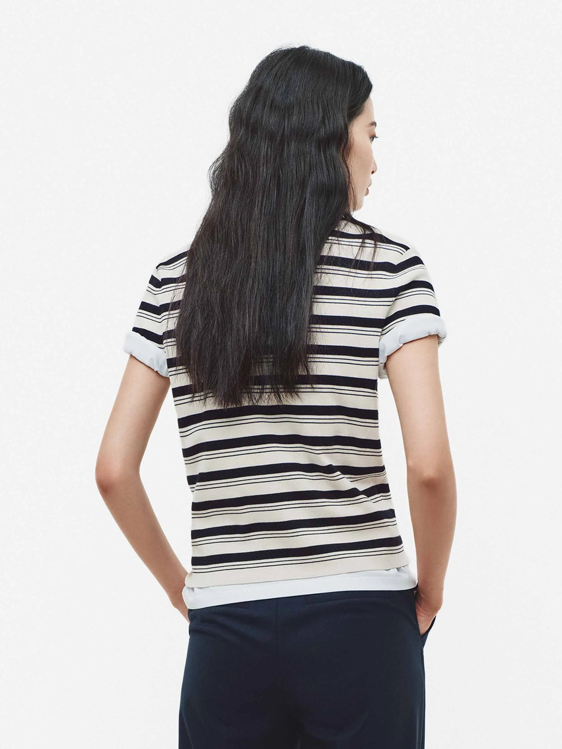 Contrast Stripe Polo Knit Top sold by Mo&Co product image thumbnail 3