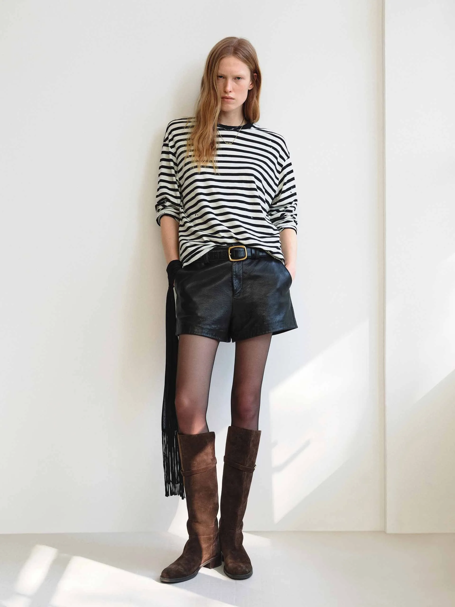 Crew Neck Stripe T-shirt sold by Mo&Co product image thumbnail 2