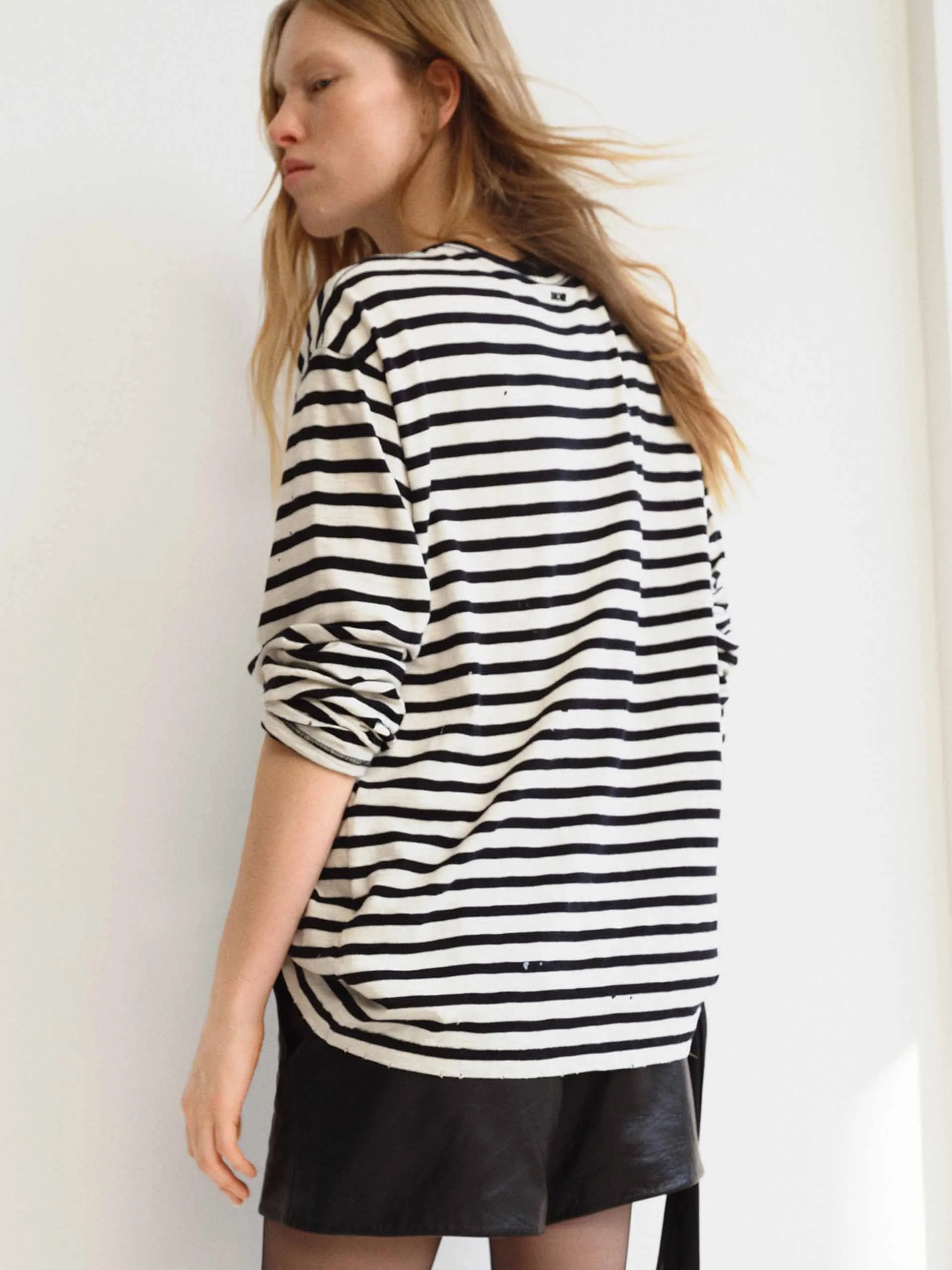 Crew Neck Stripe T-shirt sold by Mo&Co product image thumbnail 3