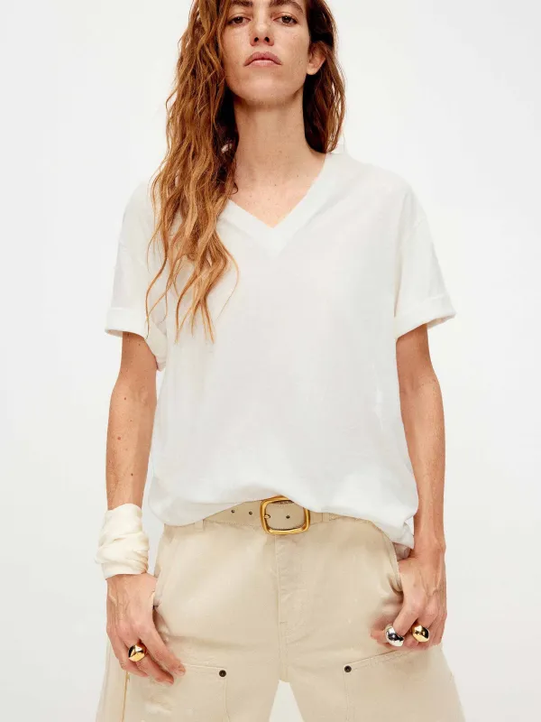 V-neck Distressed T-shirt sold by Mo&Co