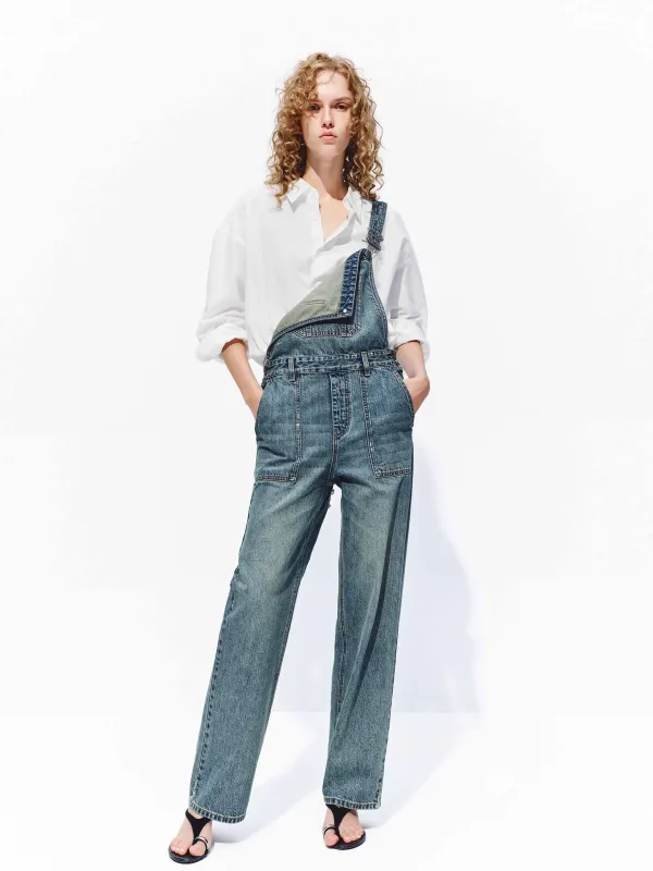 Cotton Denim Overall Jumpsuit made by Mo&Co