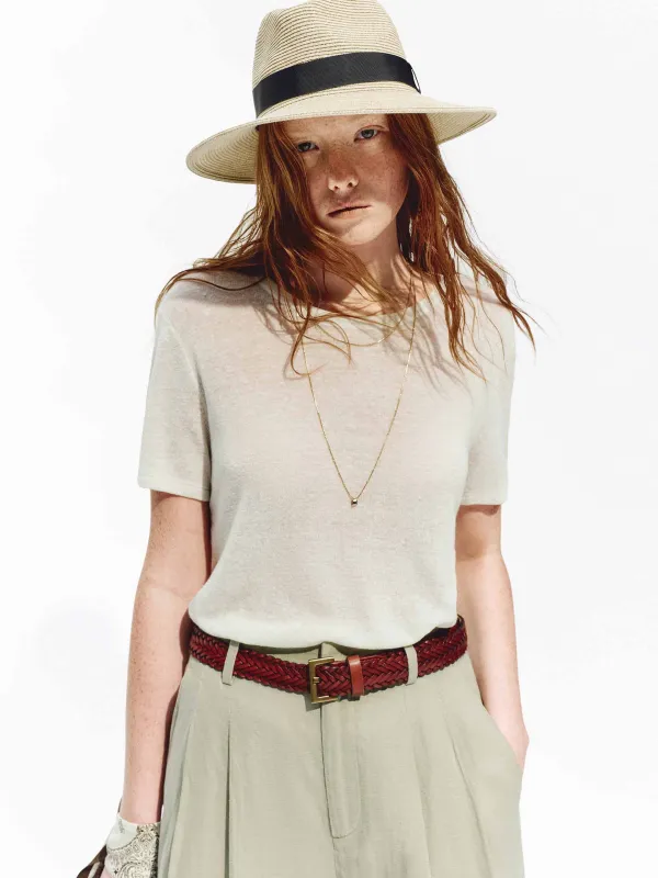 Lightweight Linen Knit Top made by Mo&Co
