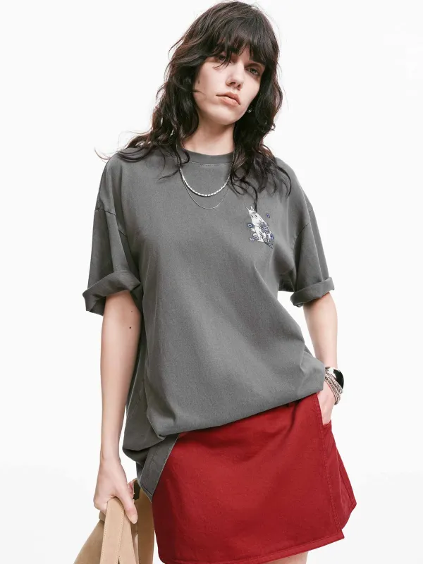 Floral Print Cotton T-shirt made by Mo&Co