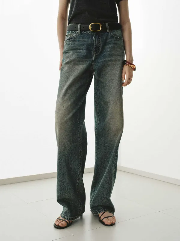 Vintage Wash Cotton Jeans made by Mo&Co
