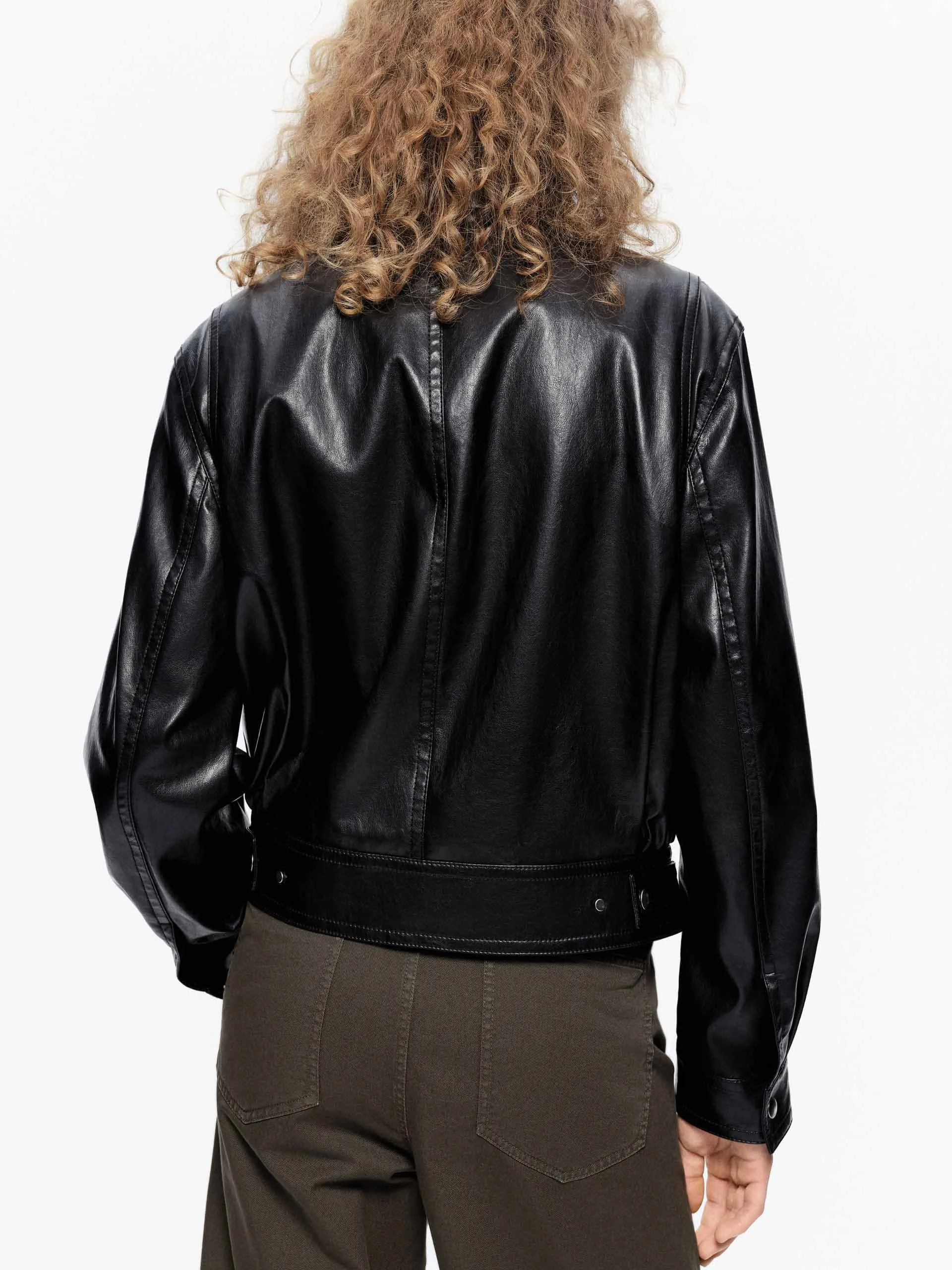Classic Cropped Moto Jacket sold by Mo&Co product image thumbnail 4